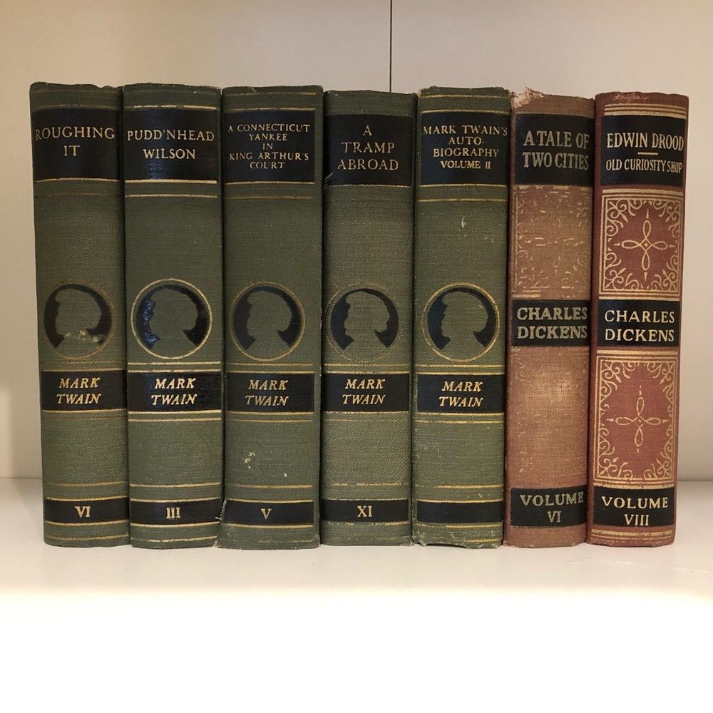 Mark Twain and Charles Dickens Vintage Book Collection